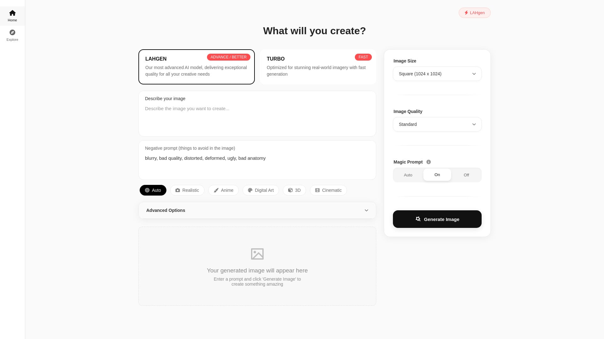 LAHgen - AI Tool Screenshot and Interface Preview