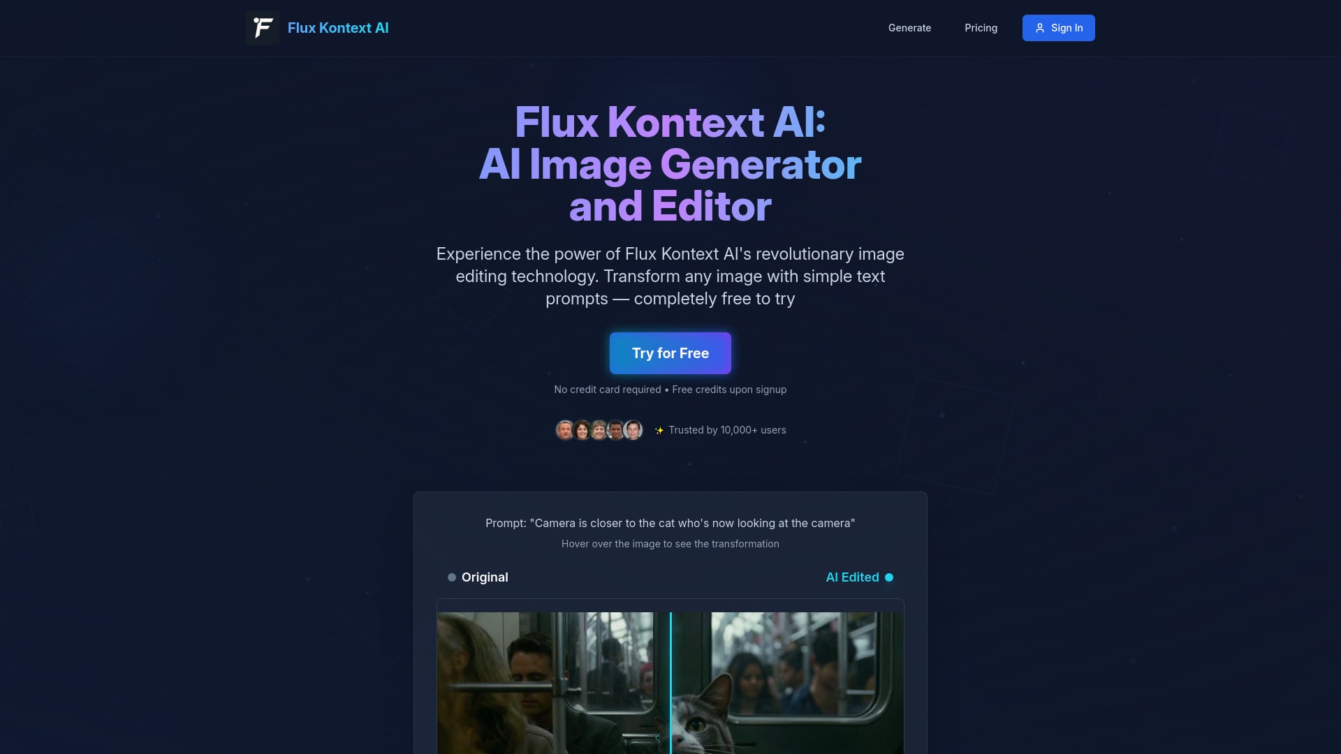 Flux Kontext AI - AI Tool Screenshot and Interface Preview