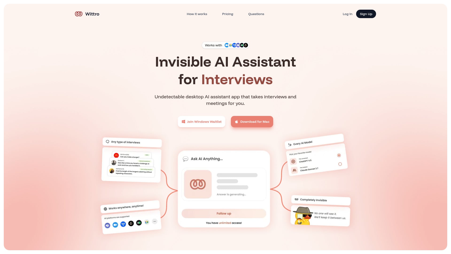 Wittro - AI Tool Screenshot and Interface Preview