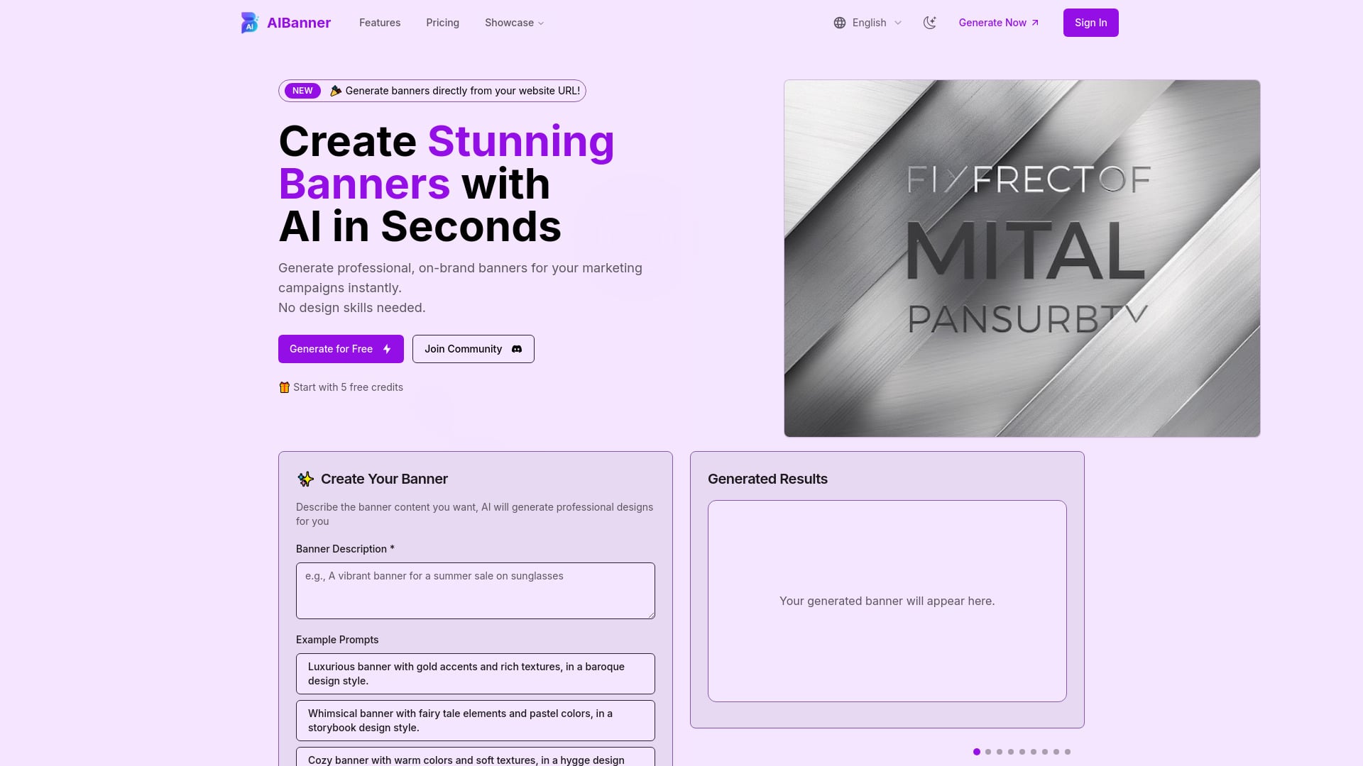 AI Banner Generator - AI Tool Screenshot and Interface Preview