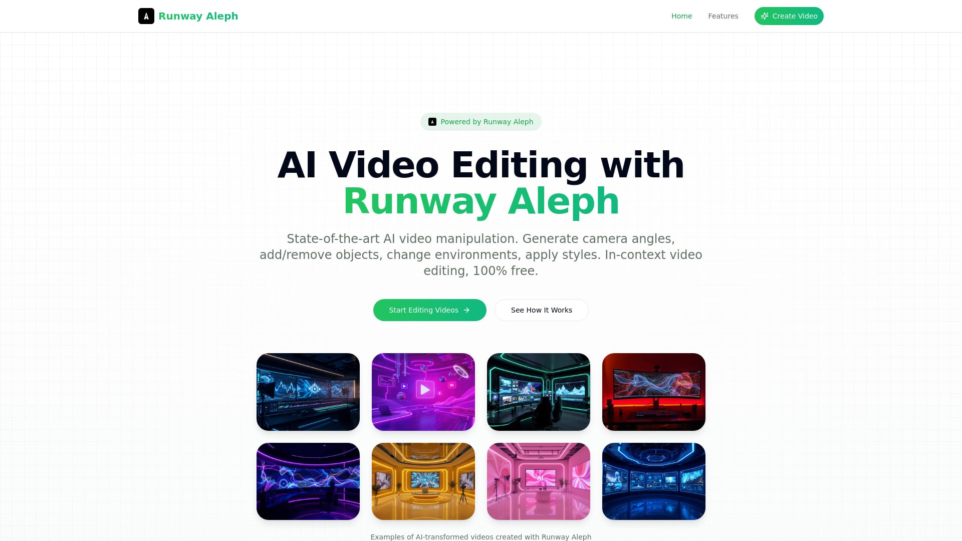 Runway Aleph - AI Tool Screenshot and Interface Preview