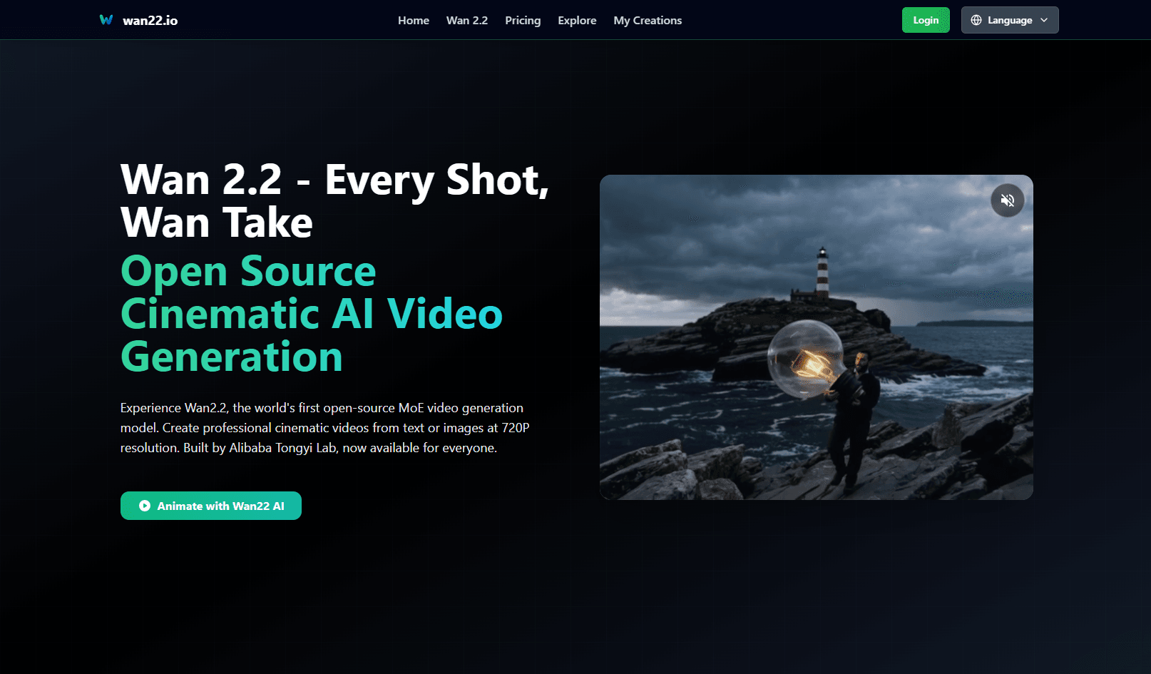 Wan 2.2 AI- - AI Tool Screenshot and Interface Preview