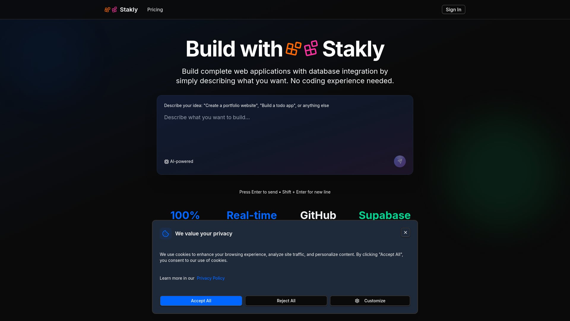 Stakly.dev - AI Tool Screenshot and Interface Preview