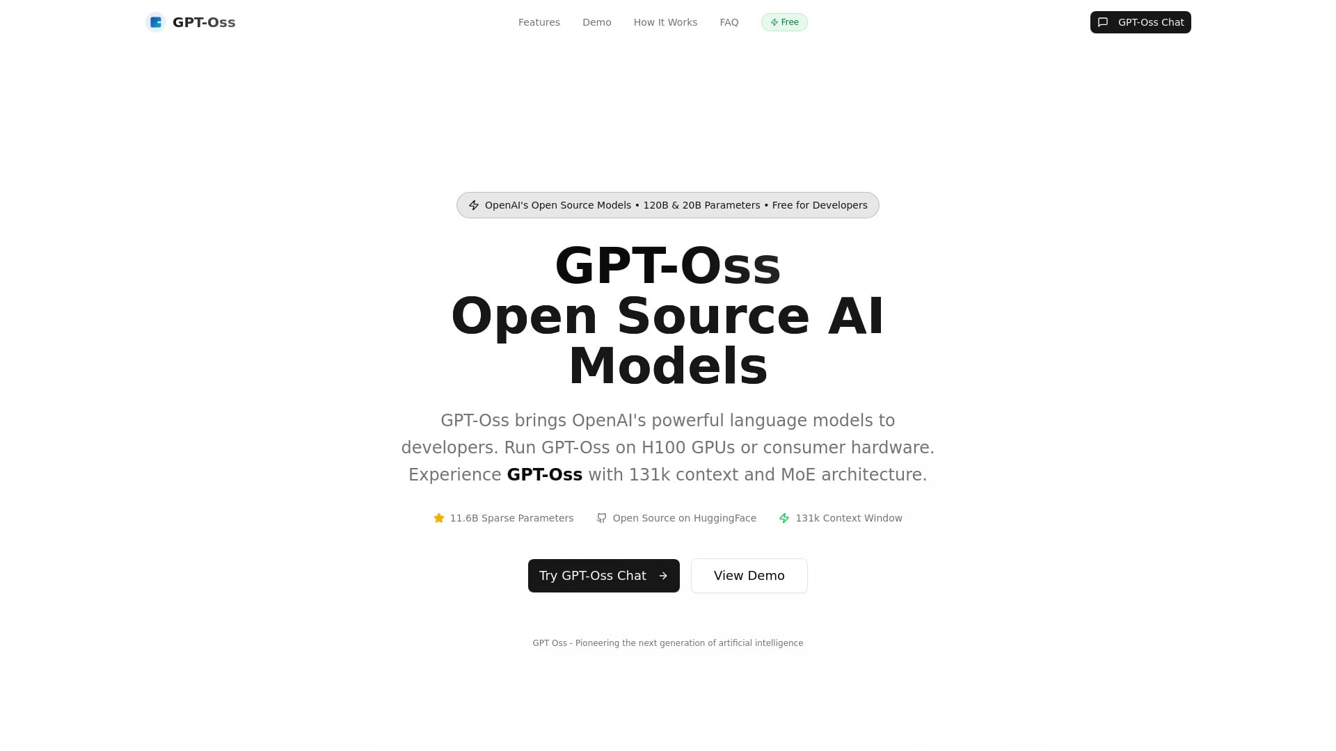 GPT-oss - AI Tool Screenshot and Interface Preview