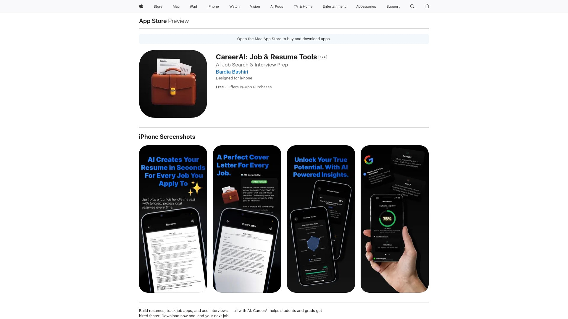 All-in-one job hunt AI app for iOS